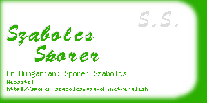 szabolcs sporer business card